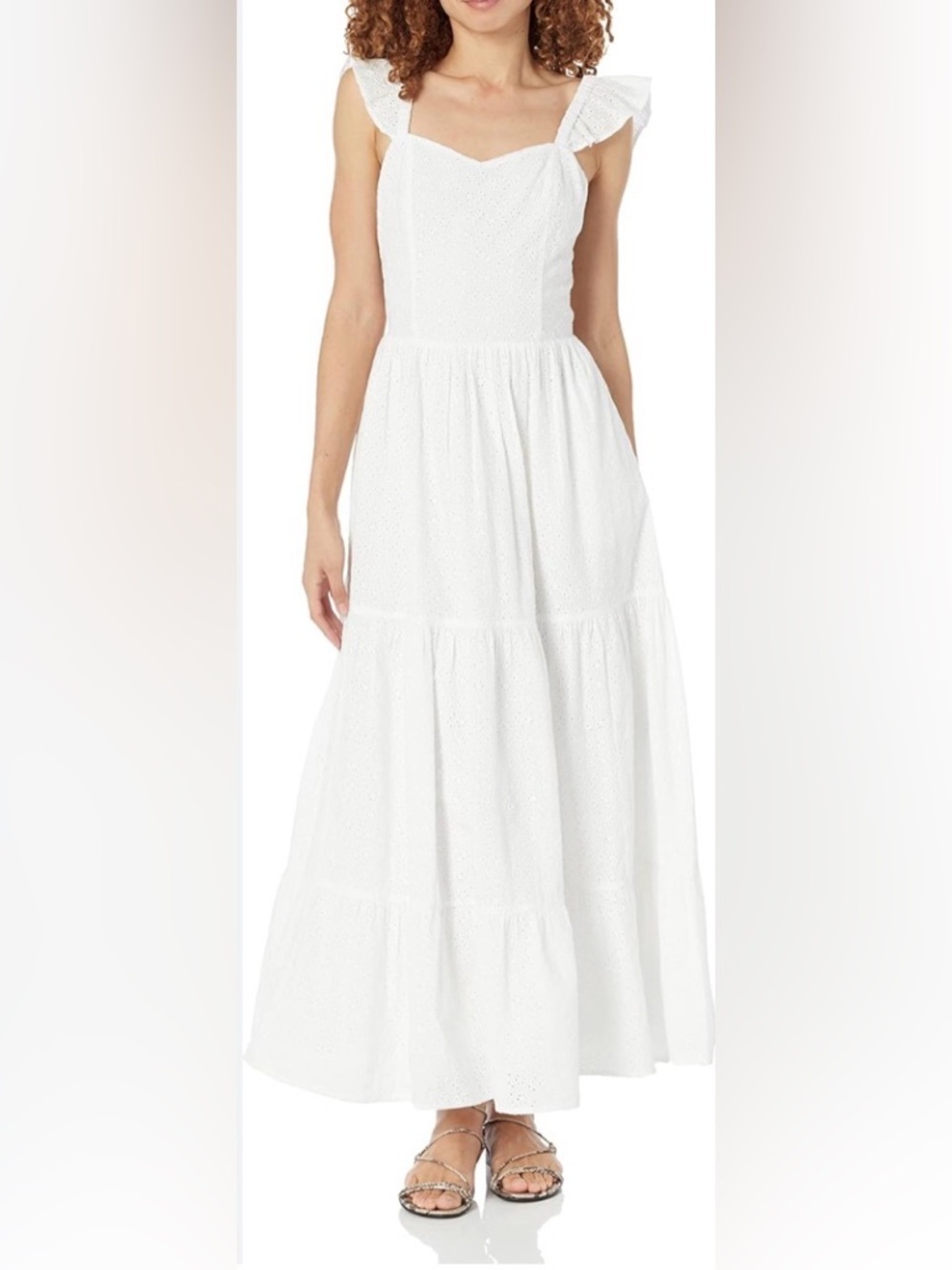 NWT The Drop’s Women’s White Eyelet Tiered Maxi Dress XL